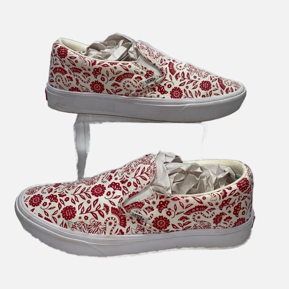 Vans Year of the Tiger Red Slip-on Skate Shoes Men 10.5 Women 12